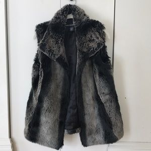 Kristen Blake Faux Fur Grayscale Vest